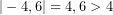 |-4,6|=4,6>4