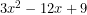 3x^2-12x+9