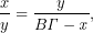 \[\dfrac{x}{y}=\dfrac{y}{B\it{\Gamma} -x},\]