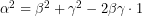 \alpha^2=\beta^2+\gamma^2-2\beta\gamma\cdot 1